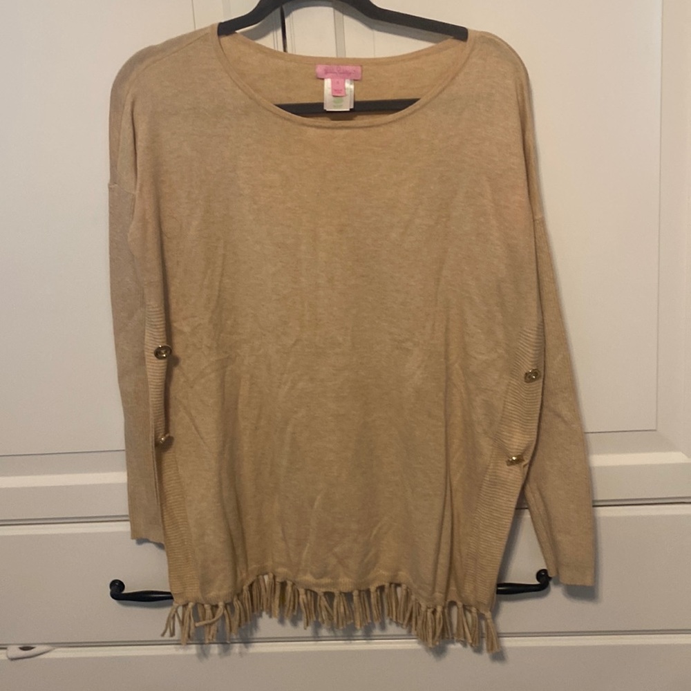 Fringe tan Lilly sweater - slightly open sides
